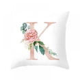 thumbnail image 2 of Throw Pillow Covers Alphabet Decorative Pillow Cases Letter Flowers Cushion Covers 18 x 18 Inch Square Pillow Protectors for Sofa Couch Bedroom Car Chair Home Decor, 2 of 8