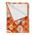 thumbnail image 2 of Orange Soft Flannel Fleece Throw Blanket, Small Goldfish Talking with Bubbles Random Scallop Patterns Nautical Sea Print, Cozy Plush for Indoor and Outdoor Use, 50" x 70", Burnt Orange, by Ambesonne, 2 of 5