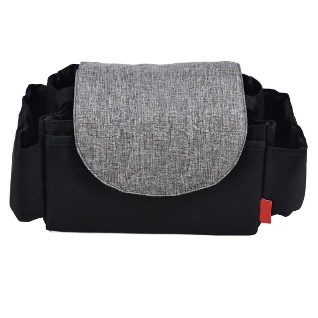 Organizador de Cochecito de Bebé Ticfox con Portavasos Accesorios Multifuncionales Color Negro