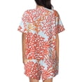 thumbnail image 6 of Rateoe Corals Pattern Women's Short-Sleeved Pajama Set - 2 Piece Soft and Lightweight Sleepwear Set-Medium, 6 of 7