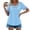 *Blue, variant on ClodeEU Women's Embroidered Round Neck Short Sleeve Blouse,Casual Ruffle Hem Summer Top Blue,Women's Plus L