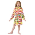 thumbnail image 6 of FORMRS Niños Bathrobe Unisex Hooded Robe Soft Plush Pajamas Sleepwear, Size 2-3T, Striped Lemon, 6 of 7