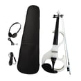 thumbnail image 1 of Conjunto de violín eléctrico con estuche de transporte y accesorios para violín, madera maciza, silencioso. Blanco, 1 of 9