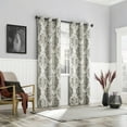 thumbnail image 5 of Sun Zero Arlo 2-Piece Textured Thermal Insulated Room Darkening Grommet Curtain Panel Pair, Brown Damask, 40"W x 84"L, 5 of 8
