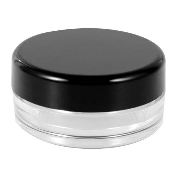 50pcs Mini Portátil Redondo Botellas Vacías Recipiente De Viaje Para Crema Facial Maquillaje Crema Loción (Negro, 3g)