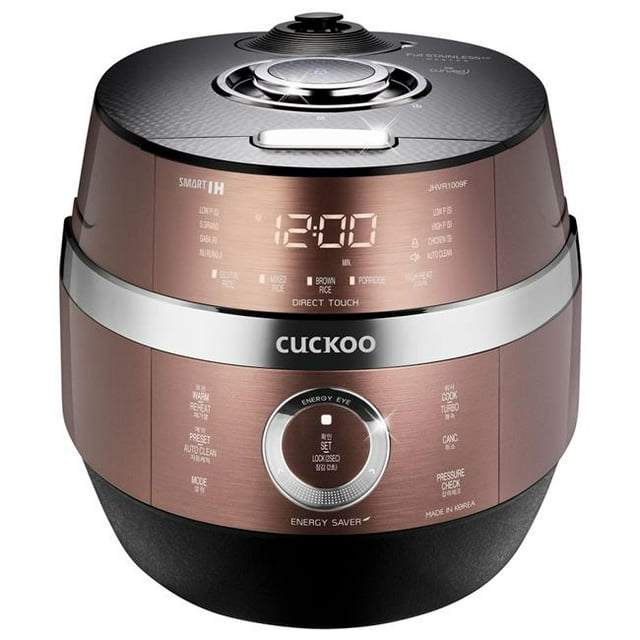 Cuckoo CRP-JHVR1009F 10 Tasses Inox 4.0 Smart Induction Chauffage Pression Cuiseur à Riz Électrique - Brun