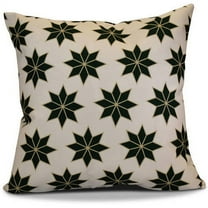Simply Daisy 16" x 16" Christmas Stars 2 Geometric Print Outdoor Pillow, Green