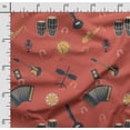 thumbnail image 2 of Soimoi Musical Instruments Printed, Cotton Fleece, Fabric by The Yard Sewing DIY Stretch Fabric 56 Inches Wide, WarmFabric for Hats, Coats, Gloves, Blankets, Pastel Red, 2 of 5