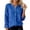 Blue, variant on Relaxed Fit Knit Shirt with Stand Collar for Everyday Casual Wear Women’s Shirt Top by Feel and Button Front, L, White