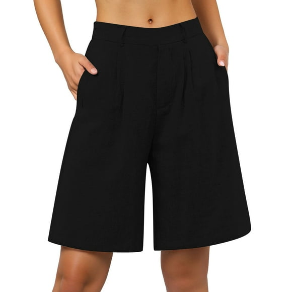 Pants for Women 2025 Lounge Trousers Cropped Casual Quick Drying Solid Color Elastic Waist High Waisted Wide Leg Straight Leg with Pockets Pant Casual Palazzo Beach Trousers