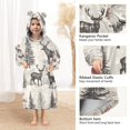 thumbnail image 3 of FORMRS Wearable Blanket Hoodie with Sleeves for Kids Cozy Flannel Sweatshirt, Beige Deer, 3 of 7