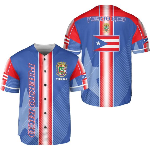 Mostprints Personalized Puerto Rico Baseball Shirt, Customized Team Name Puerto Rican Baseball Jersey for Men and Women S-5XL (S)