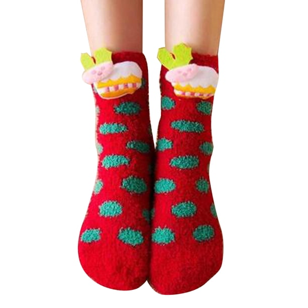 Calcetines navideños antideslizantes para el piso Coral Velvet Otoño Invierno Calcetines casuales para el piso, tipo 3, niño Kearding JR0764-08