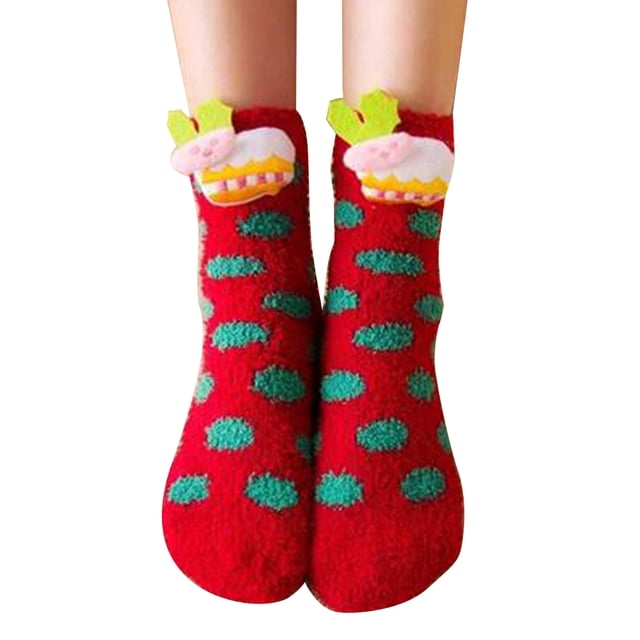 Calcetines navideños antideslizantes para el piso Coral Velvet Otoño Invierno Calcetines casuales para el piso, tipo 3, niño Eigraketly JR0764-08