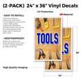 thumbnail image 2 of Tools (2-PACK) 24" x 36" Vinyl Decals | Sign Insert Peel & Stick Decals Stickers Window Signs, 2 of 2