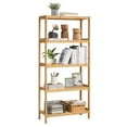 thumbnail image 5 of MOTION 5-Tier Bamboo Shelf, Narrow Storage Organizer for Home, Office, Bathroom or Kitchen, Durable Book Rack with Natural Bamboo Construction for Books, Plants, Decor, 5 of 6