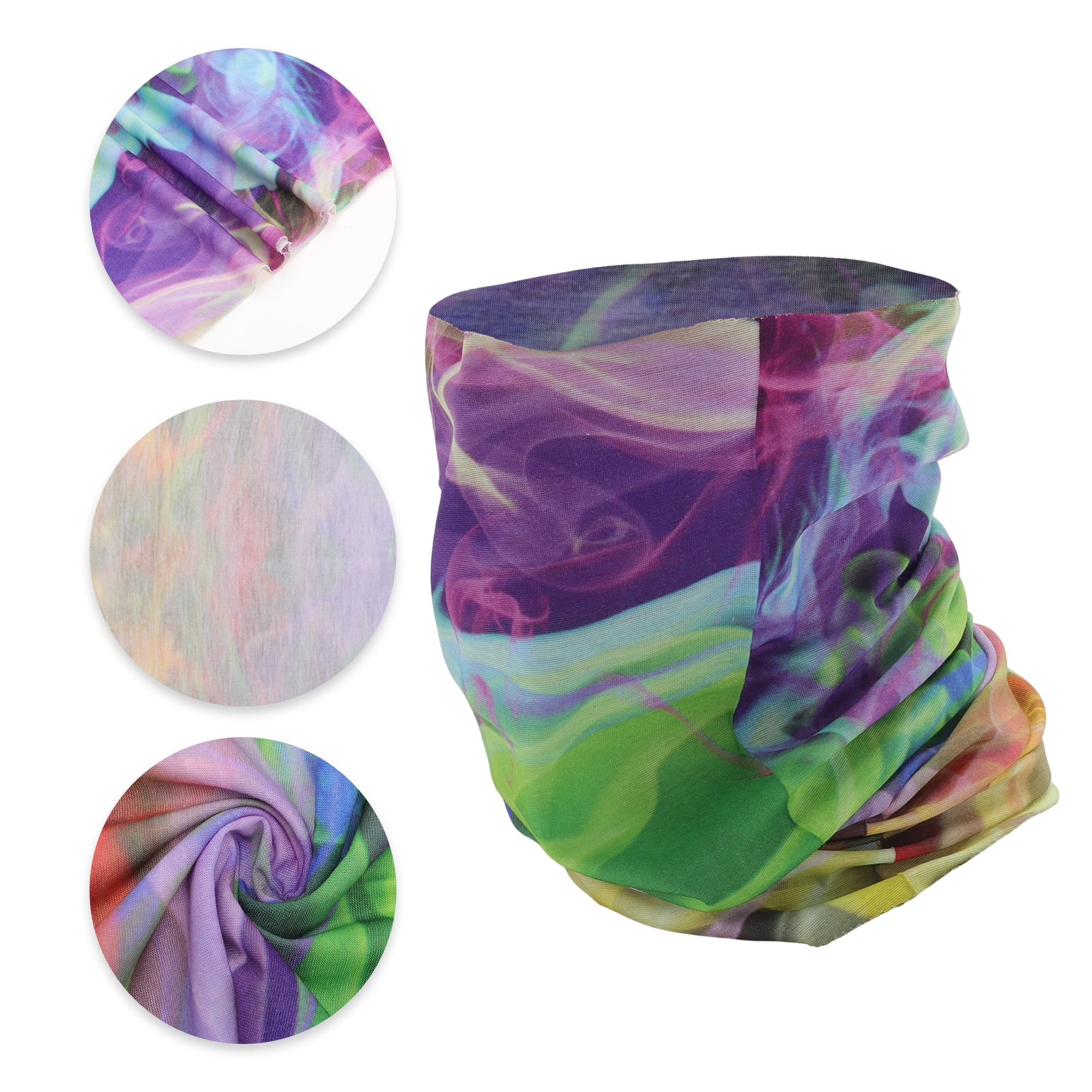 Unique Bargains Face Scarf Mask Purple Green 1 Pc