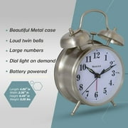 Westclox Classic Silver Twin Bell Alarm Clock - Model 70010A