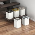 thumbnail image 6 of Gatco Elevate Stainless Steel 3 Gallon Square Wastebasket, Satin Nickel/Brushed Brass Lid, 6 of 7