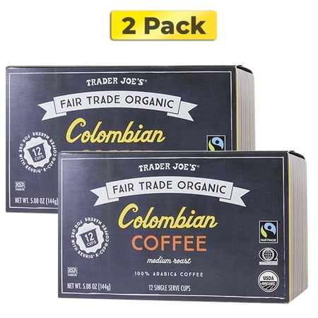 Pack of 2 Trader Joe's Colombian Coffee Cups Fair Trade Organic | 5.08 oz