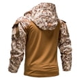 thumbnail image 4 of IROINNID Reduced Hoodies for Men Loose Camouflage Fashion Half Zipper Hooded Drawstring Long-sleeved Military Sweater,Khaki, 4 of 9