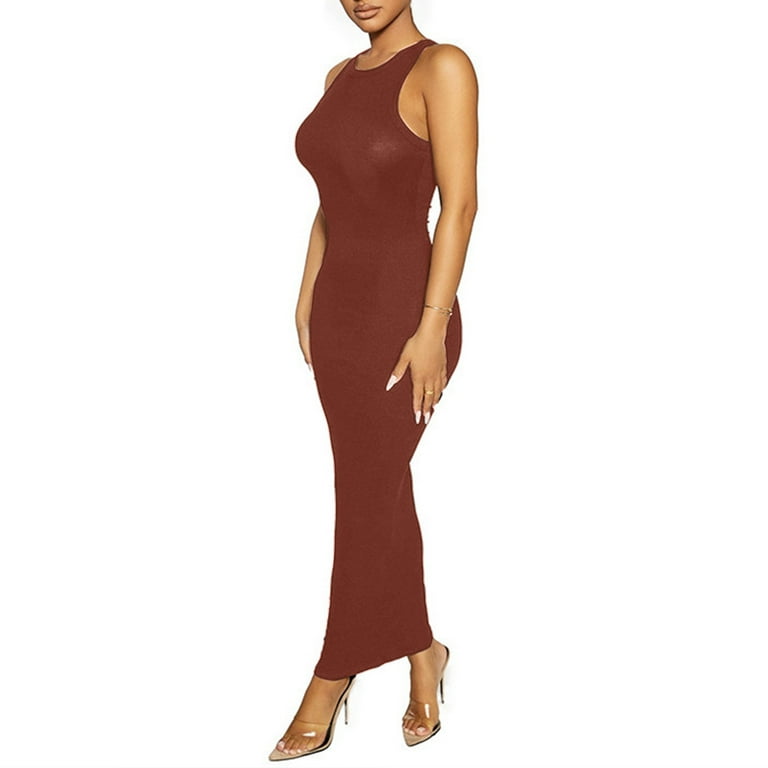 Sage Maxi Dress - Ribbed Knit Maxi Dress - Bodycon Maxi