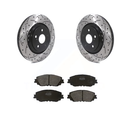 Front Coated Drilled Slotted Disc Brake Rotors And Semi-Metallic Pads