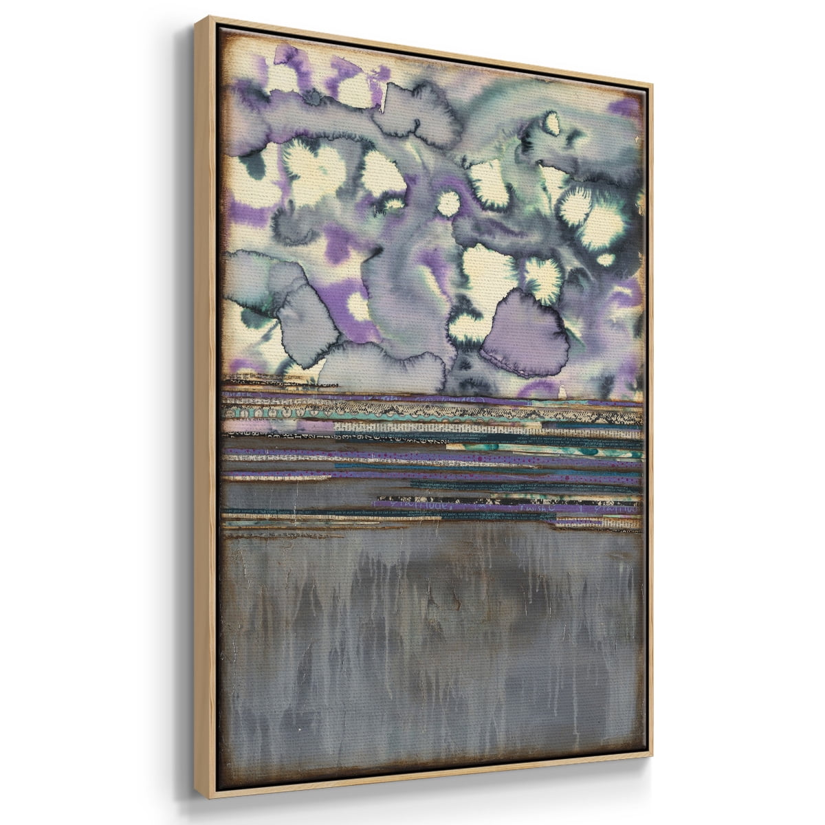 Fireworks Framed Premium Gallery Wrapped Canvas - Ready to Hang - 17 x 25 - Natural Wood Floating Frame