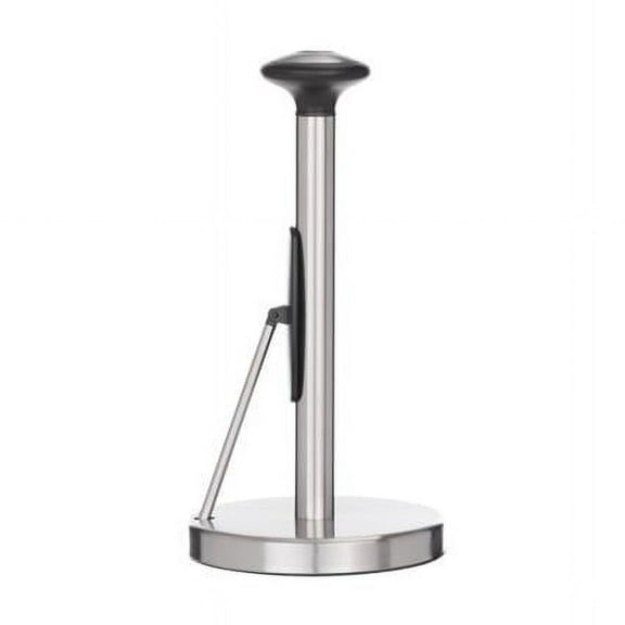 Jiallo WE-PH116 51 in. Stainless Steel Paper Towel Holder with Knob & Tension Arm, Black