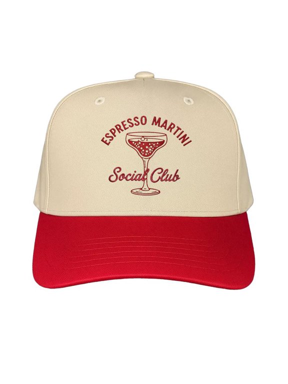 Espresso Martini Social Club Embroidered Trucker Hat, Adjustable Snapback Cap for Women, Fun Cocktail-Themed Design, Perfect for Brunch Dates, Parties, or Gifting, Stylish Everyday Accessory