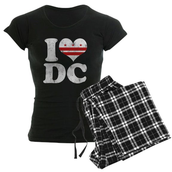 CafePress - I Heart D.C. Flag Pajamas - Women's Dark Pajamas