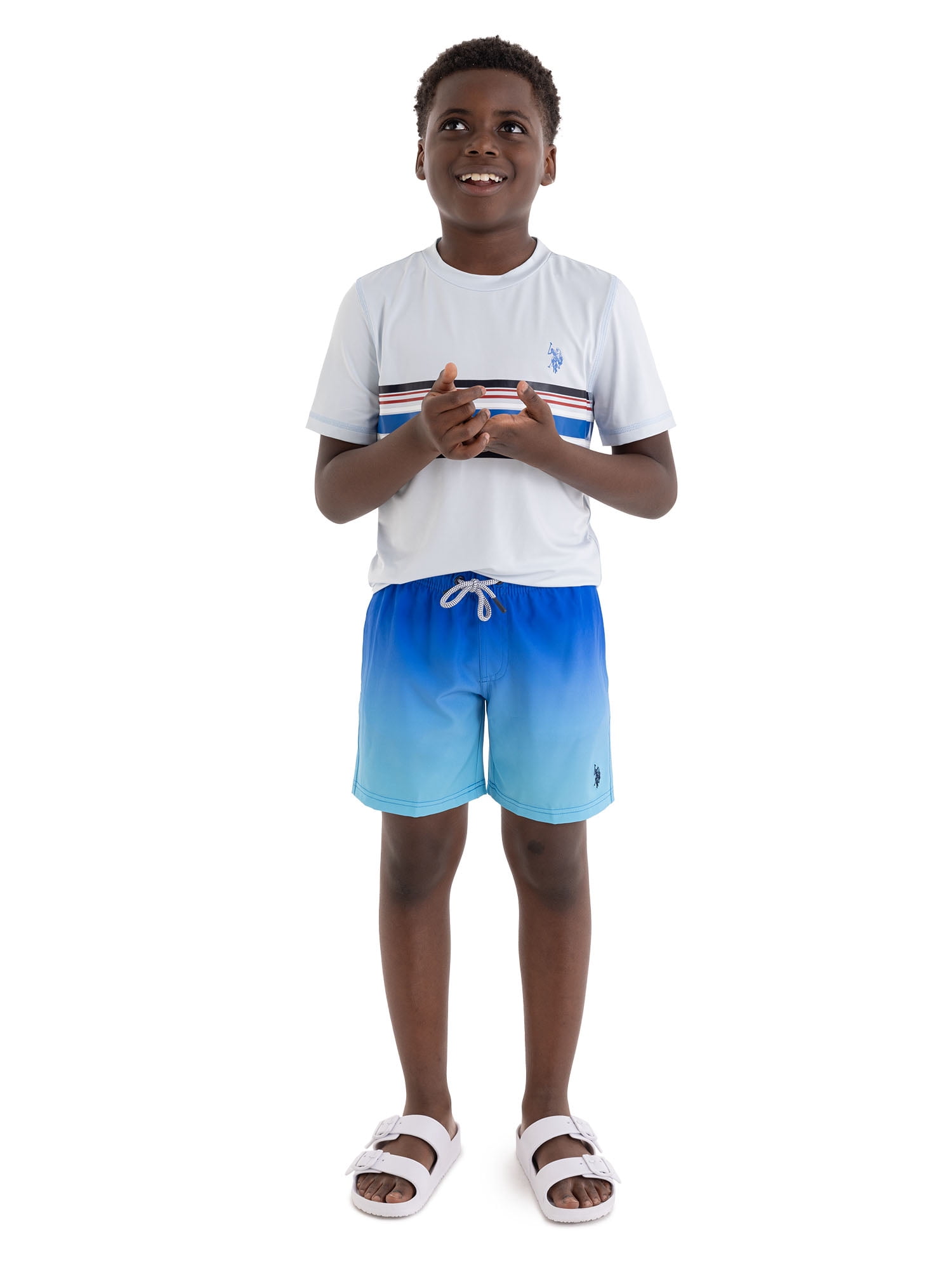 U.S. Polo Assn. Boys Gradient Print Swim Short, Sizes 4-18