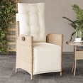 thumbnail image 5 of vidaXL Reclining Patio Chairs 2 pcs with Footrest Beige Poly Rattan, 5 of 13