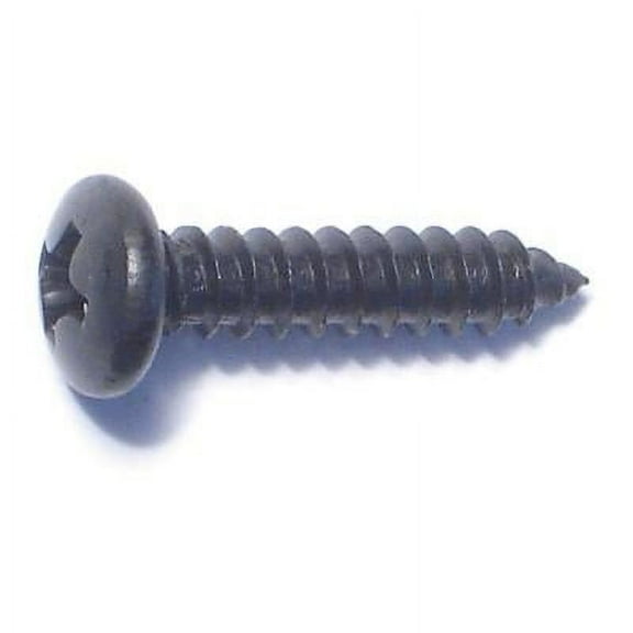 #8 x 3/4" Black Steel Phillips Pan Head Sheet Metal Screws (20 pcs.)