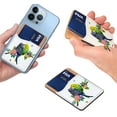 thumbnail image 4 of WIRESTER 2pcs Set Self-Adhesive PU Leather Card Holder Stick on Pocket Credit Card Case Pouch Wallet for Apple Samsung Motorola LG Smart Phones - Budgie Parakeet Cardinal Birds, 4 of 6