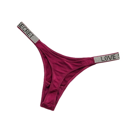 

Women Thong Low Waist Leopard Print Breathable Shiny Rhinestone T-Back Anti-septic High Fork T-Shaped Letter Print Lady Briefs for Inner Wear