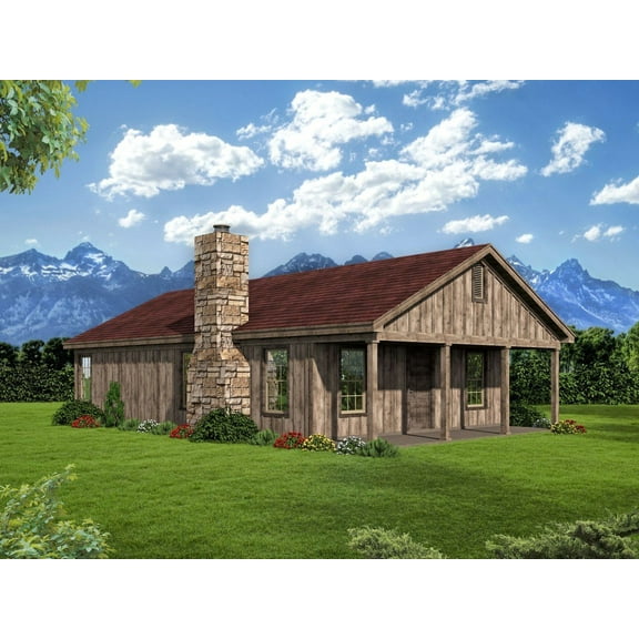 763-1150: Tiny home Small & affordable 2 Bed, 1 Bath Luxury Home Plan, 1000 Sq Ft: Full Blueprints with License to Build by Home Plan Marketplace - Lesuto