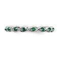 thumbnail image 4 of Sterling Silver Stackable Expressions Created Emerald Braided & Twisted Ring Size 10, 4 of 5
