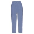 thumbnail image 6 of Womens Travel Capri Pants Elastic Waist Straight Legs Casual Strechy Trousers 2026 with Pockets, 6 of 7