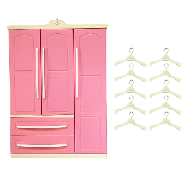 lionlar Lovely Doll Wardrobe Closet Miniatures Decorative Toy Openable Drawer Play House