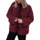 thumbnail image 3 of Abrigos de Invierno para Mujer, de Larga, con Botones, Chaquetas de Forro Suave, Ropa de Abrigo, Moda de Otoño Rojo Vino L, 3 of 9