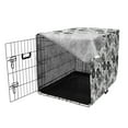 thumbnail image 3 of Floral Dog Crate Cover, Repeating Gloomy Greyscale Tone Plants Branches Leaves Petals, Easy to Use Pet Kennel Cover Small Dogs Puppies Kittens, 7 Sizes, Pale Taupe Charcoal Grey, by Ambesonne, 3 of 6