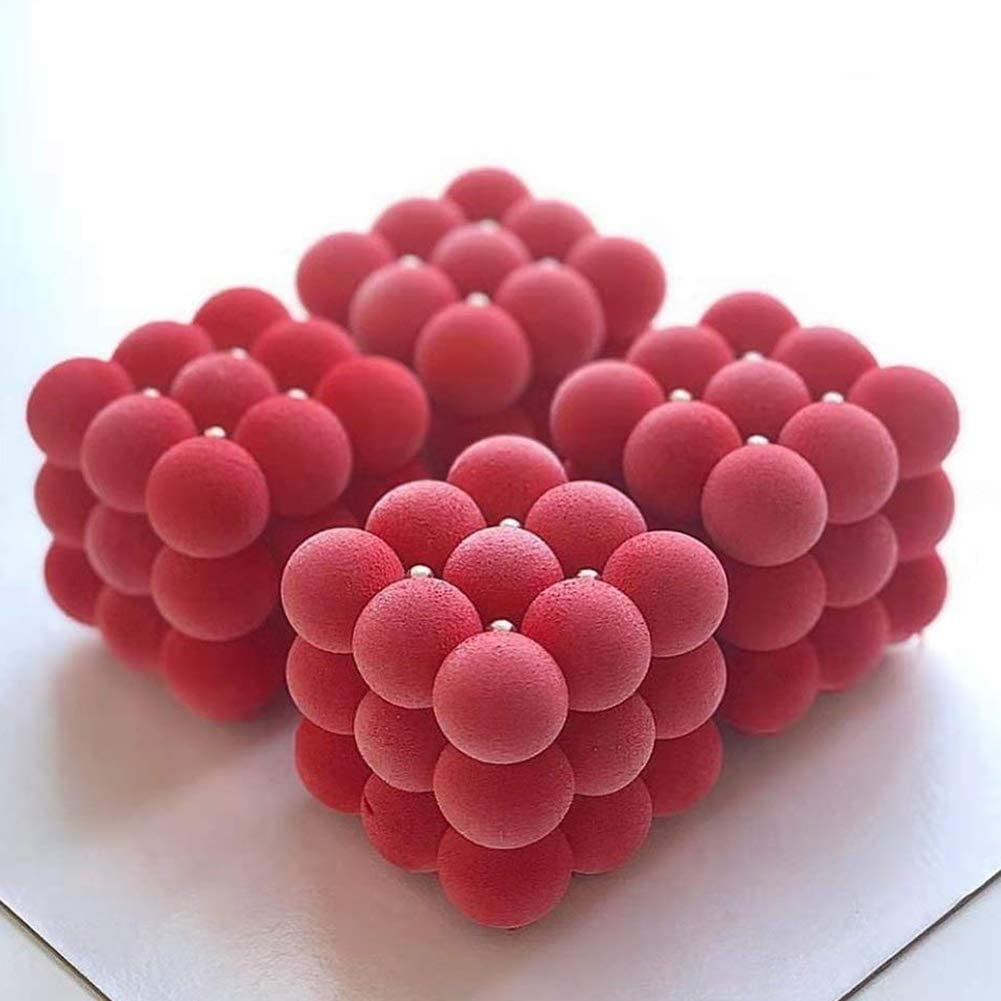 6-Cavity Bubble Candle Mold, 3D Cube Ball Mold Silicone Mold for Soy Wax Scented Soap Candle Making Homemade Ornaments DIY Craft