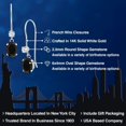 thumbnail image 2 of Gem Stone King 14K White Gold Black Onyx French Wire Dangle Earrings for Women (0.88 Cttw, Gemstone December Birthstone, Oval 6X4MM and Round 2.5MM), 2 of 6
