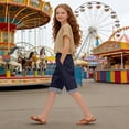thumbnail image 2 of Vrotazzy Girls Summer High Waist Wide Leg Cropped Pants with Pockets for Everyday Casual School Outdoor Comfort and Like Design,Size 5-6 Years, 2 of 4