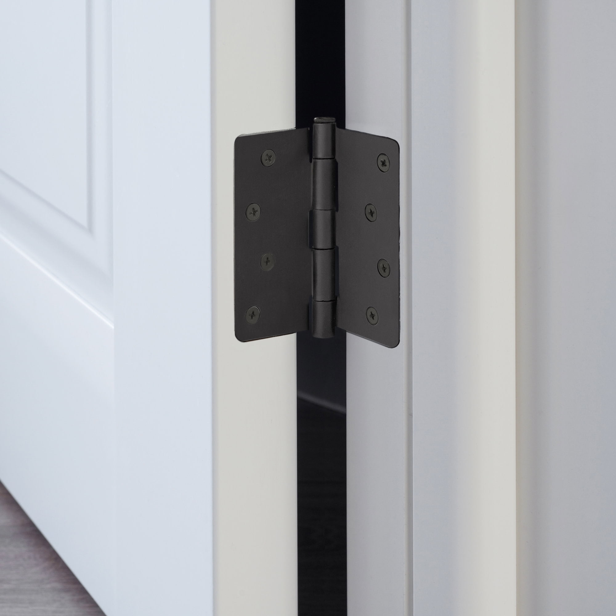 Design House 3-Pack 4" H x .25" Radius Butterfly Interior/Exterior Door Hinges, Matte Black