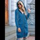 thumbnail image 5 of Sudadera con Capucha y Cremallera para Mujer, Chaqueta Informal de Larga para Otoño, Chaquetas Largas de Otoño con Bolsillos, Túnica Azul XXL, 5 of 9
