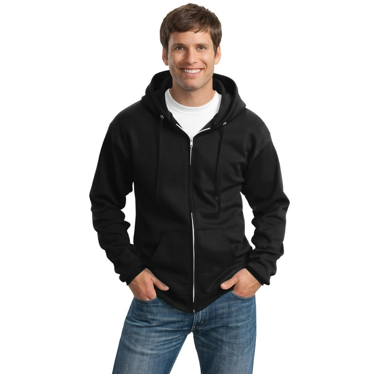 Port u0026 Company Tall Essential Fleece Full-Zip Hooded Sweatshirt -  Walmart.com