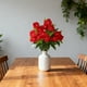 thumbnail image 5 of Decoraciones para San Valentín, adornos para San Valentín, regalos para San Valentín, decoraciones navideñas, flores artificiales de azalea e impatiens de 5 cabezas, flores artificiales de plástico., 5 of 5