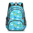 thumbnail image 2 of Dinosaur and Palm Lightblue Pattern Cute School Backpack Bag with Padded Back and Adjustable Shoulder Straps 16.9 X 12.6 X 5.9 Inches, 2 of 5